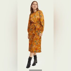 Scotch & Soda Orange Silk Dress